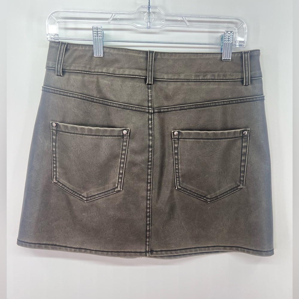 RD Style Black Distressed Faux Leather Skirt S Small - Picture 6 of 12